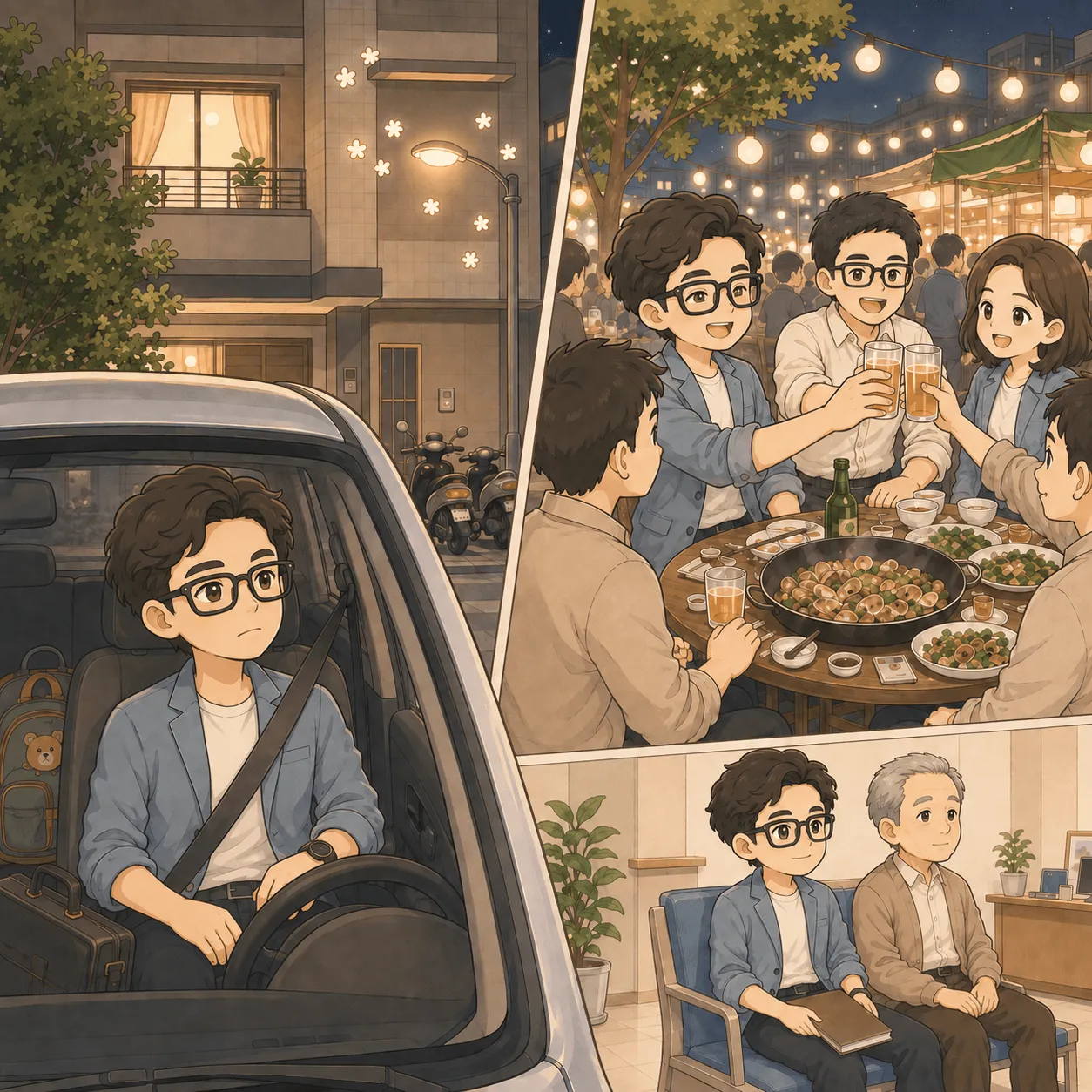 同一個人在工作、相聚、獨處與陪伴家人時,各自不同的樣子